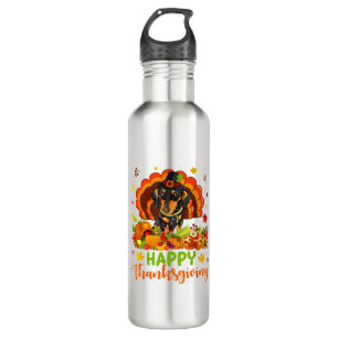 Happy Thanksgiving Dackel Hund Türkei Hund Lover Edelstahlflasche