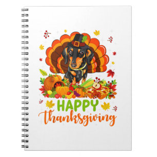 Happy Thanksgiving Dackel Hund Türkei Hund Lover Notizblock