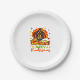 Happy Thanksgiving Dackel Hund Türkei Hund Lover Pappteller