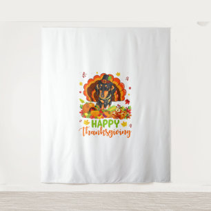 Happy Thanksgiving Dackel Hund Türkei Hund Lover Wandteppich