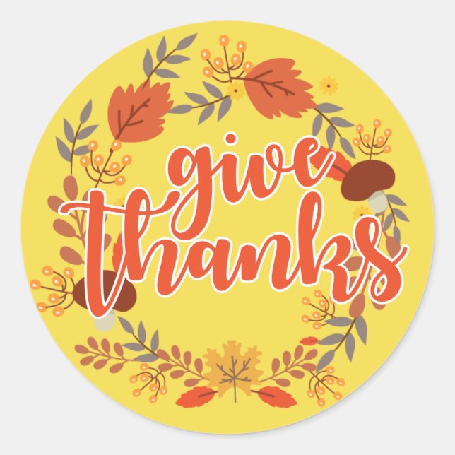 Happy Thanksgiving | Danke Runder Aufkleber (Vorderseite)