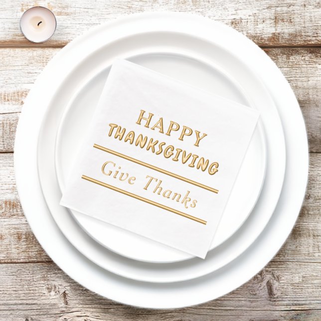 Happy Thanksgiving Danke Typografie Servietten Mit Folie (Insitu)