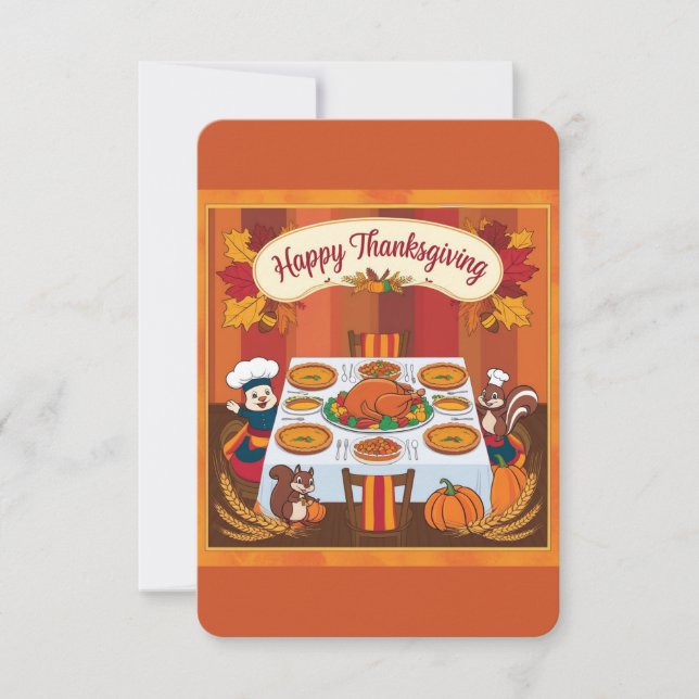 Happy Thanksgiving Dankeskarte (Vorderseite)