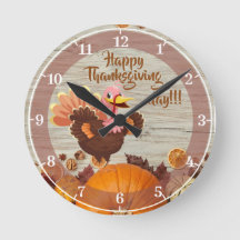 Happy Thanksgiving Day Acrylic Wall Clock