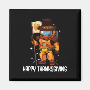 Happy Thanksgiving Day Astronaut Türkei Flag Fall Magnet