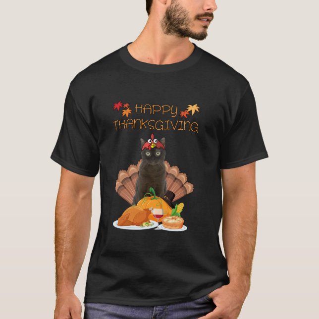 Happy Thanksgiving Day Burmese Cat Geschenk Funny  T-Shirt (Vorderseite)