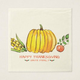 Happy Thanksgiving Day Family Dinner Feier Serviette