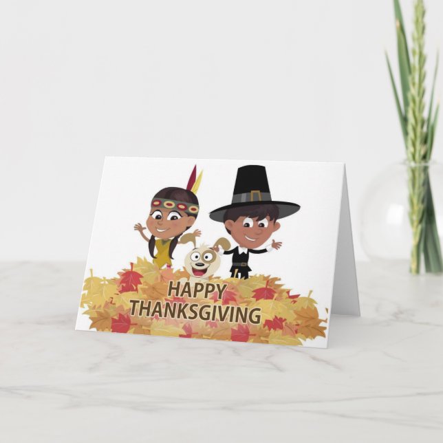 Happy Thanksgiving Day Feiertagskarte (Vorderseite)