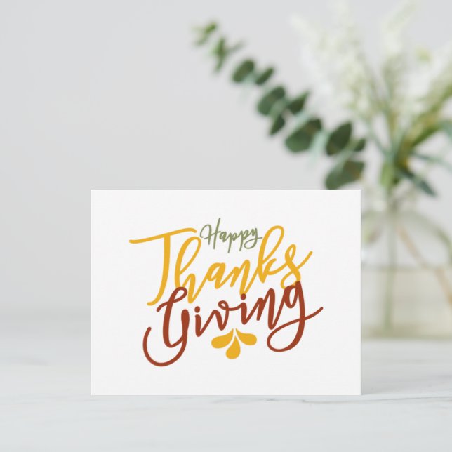 Happy Thanksgiving Day Feiertagspostkarte (Stehend Vorderseite)