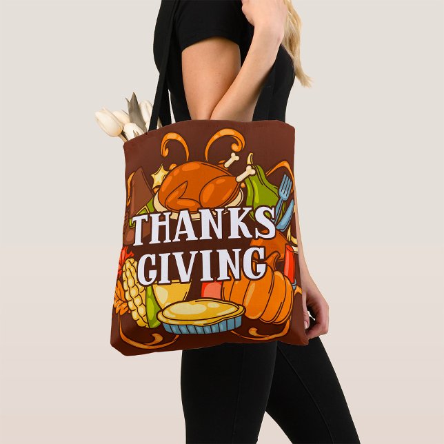 Happy Thanksgiving Day Food Tote Bag Tasche (Von Creator hochgeladen)