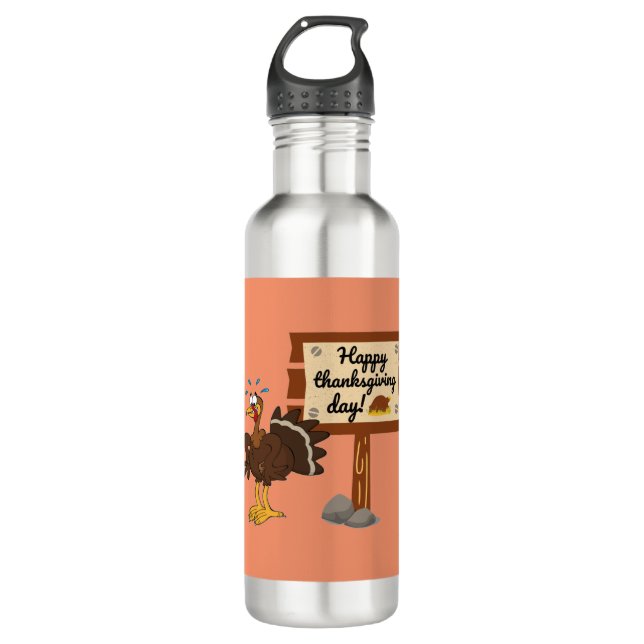 Happy Thanksgiving Day Funny Edelstahlflasche (Vorderseite)