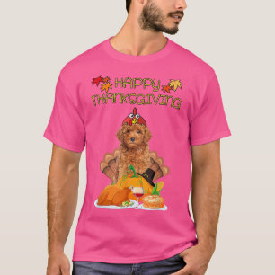 Happy Thanksgiving Day Goldendoodle Dog Funny Turk T-Shirt