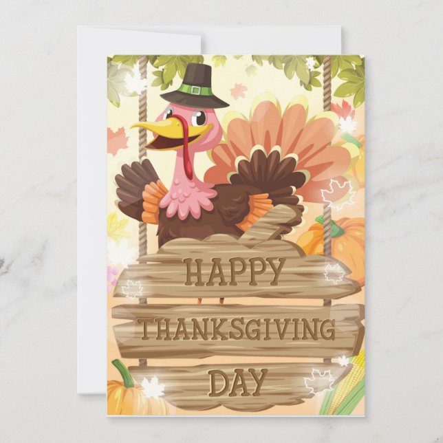 Happy Thanksgiving Day Holiday Card Feiertagskarte (Vorderseite)