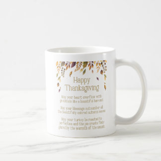 Happy Thanksgiving Day Holiday Gedicht Kaffeetasse