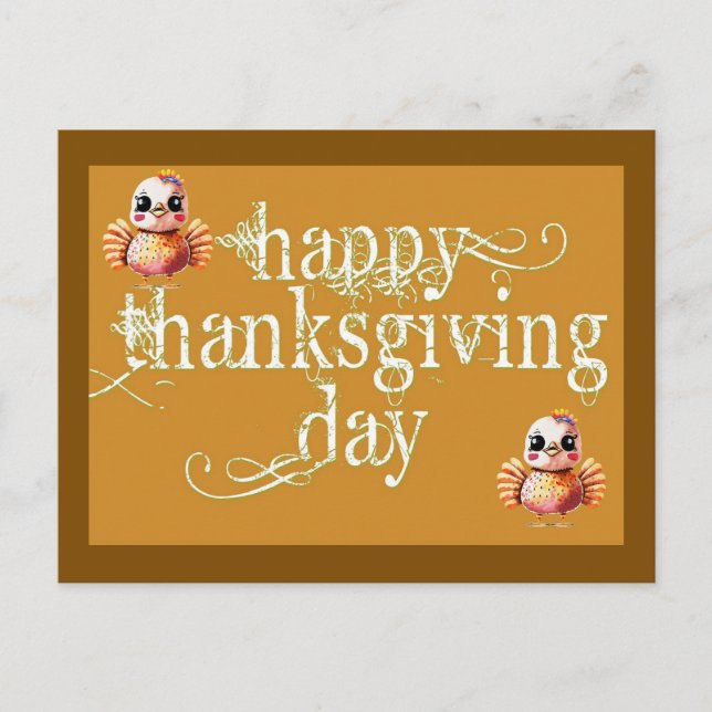 Happy Thanksgiving Day Holiday Postkarte (Vorderseite)