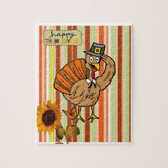 Happy Thanksgiving Day Jigsaw Puzzle Turkey (Vertikal)