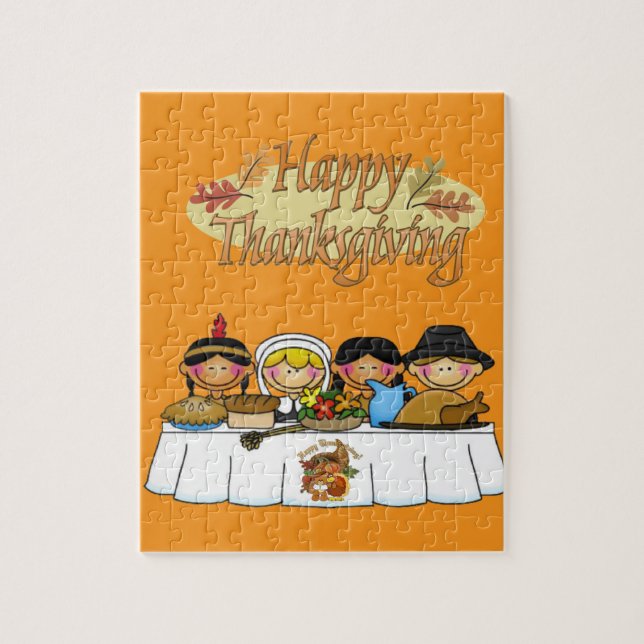 Happy Thanksgiving Day Jigsaw Puzzle Turkey (Vertikal)