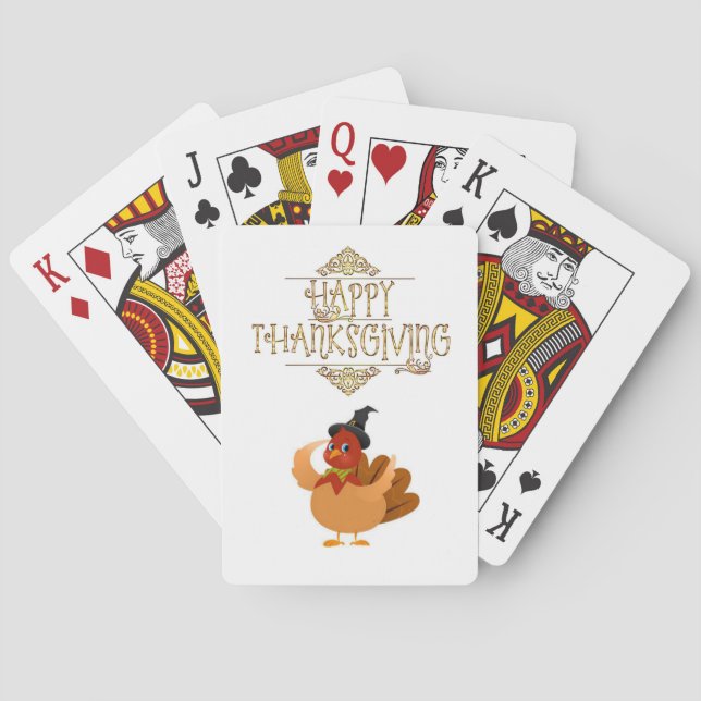 Happy Thanksgiving Day Playing Card Deck Spielkarten (Rückseite)