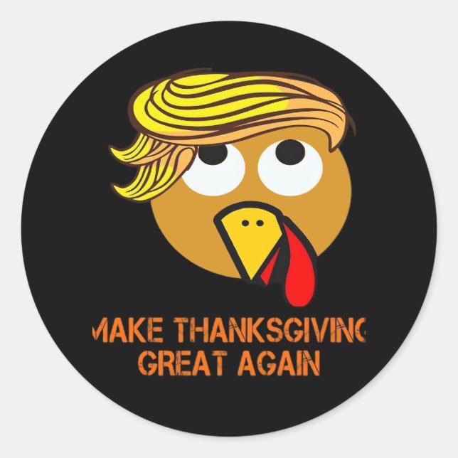 Happy Thanksgiving Day Runder Aufkleber (Vorderseite)