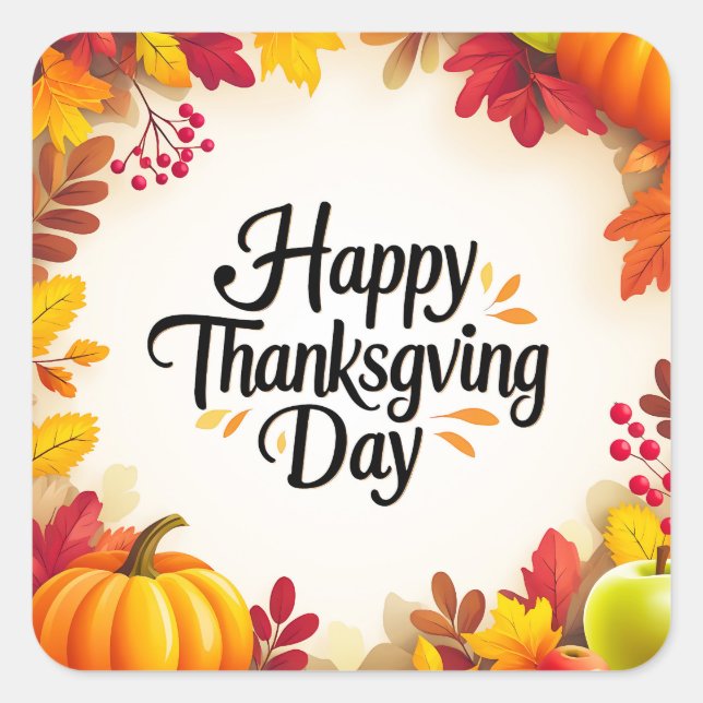 Happy Thanksgiving Day Sticker (Vorderseite)
