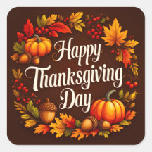 Happy Thanksgiving Day Sticker Dark