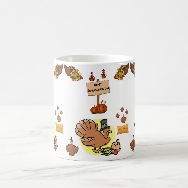 Happy Thanksgiving Day Tasse (Mittel)