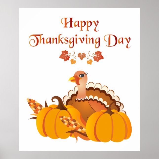 Happy Thanksgiving Day Türkei Poster (Vorne)