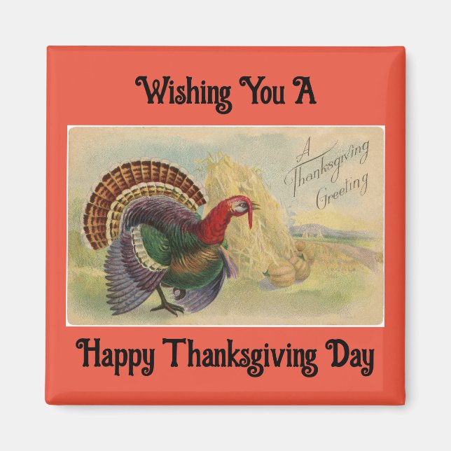 Happy Thanksgiving Day Turkey Magnet (Vorne)