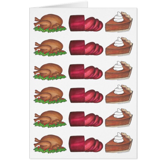 Happy Thanksgiving Dinner Cranberry Sauce Pie Card (Vorne)