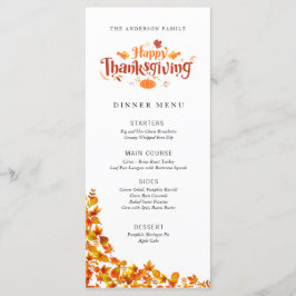 Happy Thanksgiving Dinner Menu Menükarte