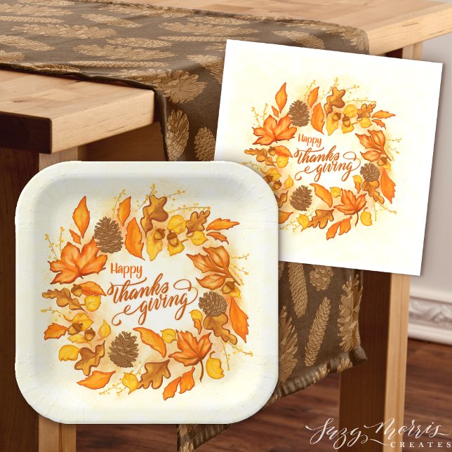 Happy Thanksgiving Dinner Napkin Serviette (Von Creator hochgeladen)