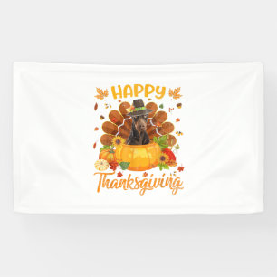 Happy Thanksgiving Doberman Dog Türkei Pumpkin Banner