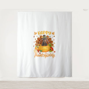 Happy Thanksgiving Doberman Dog Türkei Pumpkin Wandteppich