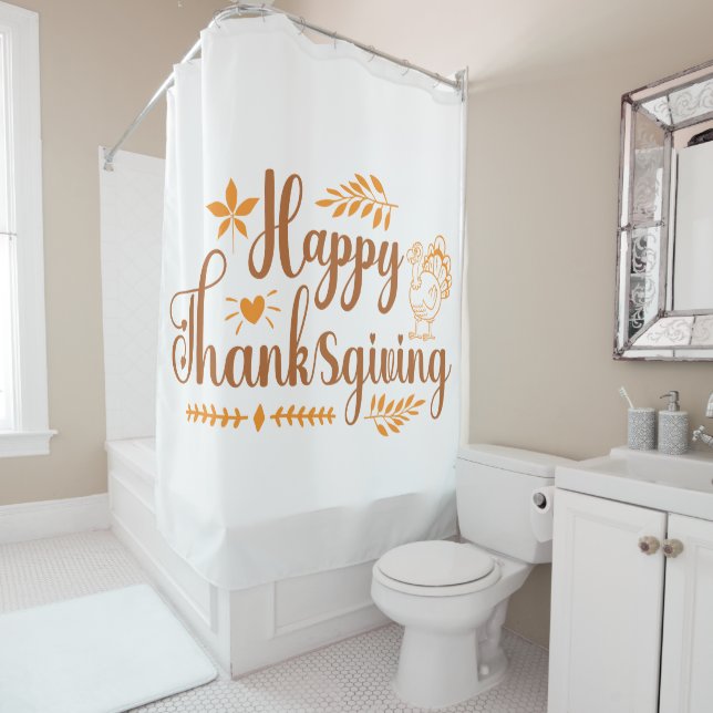 Happy Thanksgiving Duschvorhang (Beispiel)