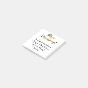 Happy Thanksgiving Elegante Imitate Goldener Foil  Post-it Klebezettel