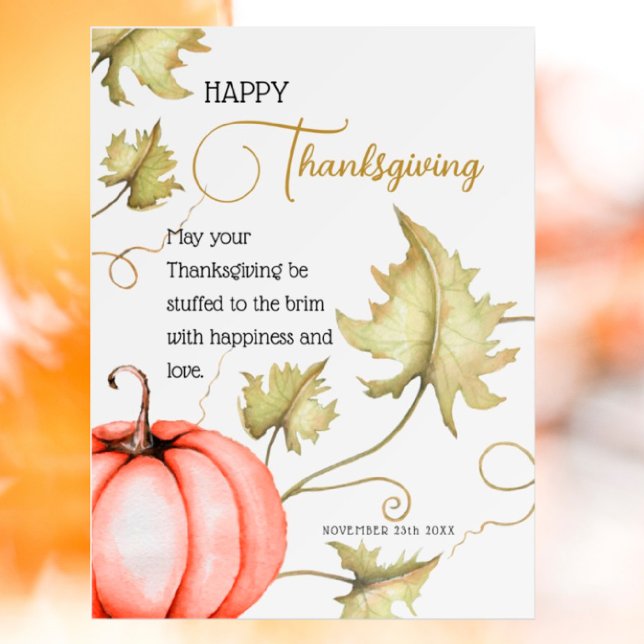 Happy Thanksgiving Erntedank Day Pumpkin Poster (I wish you happiness))))