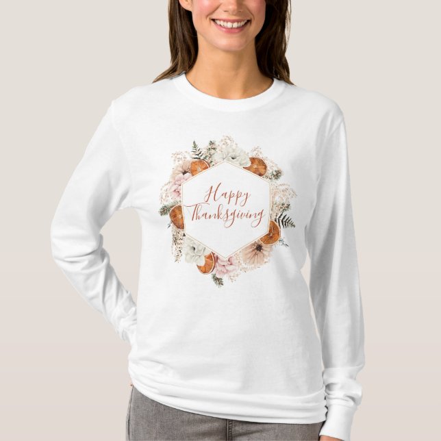 Happy Thanksgiving Fall Citrus Pine T-Shirt (Vorderseite)