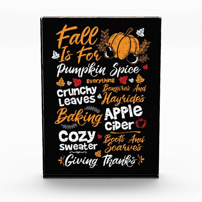 Happy Thanksgiving Fall Is For Pumpkin Spice Fotoblock (Vorderseite)
