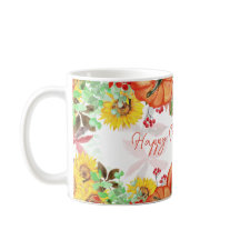 Happy Thanksgiving Fall Pumpkin Floral