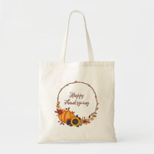Happy Thanksgiving Fall Wreath Tragetasche