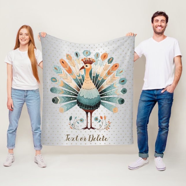 Happy Thanksgiving farbenfrohe Türkei Goldene Ster Fleecedecke (Beispiel)