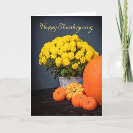 Happy Thanksgiving For Anyone Mums and Pumpkins Feiertagskarte