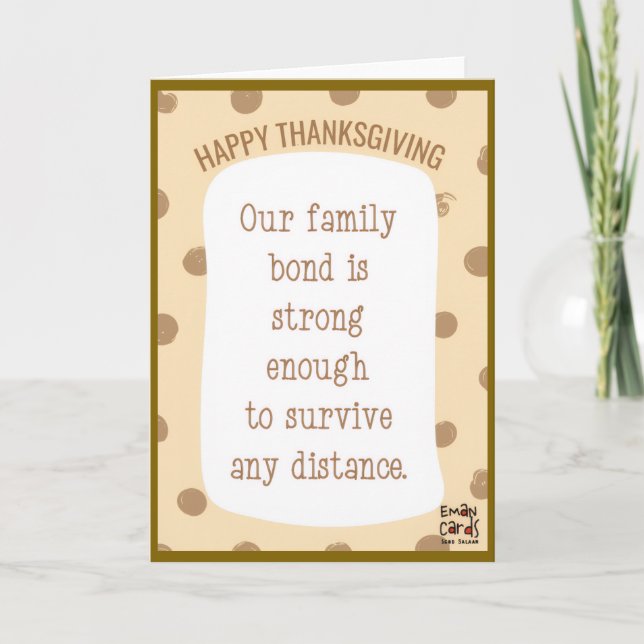 Happy Thanksgiving for Family Karte (Vorderseite)