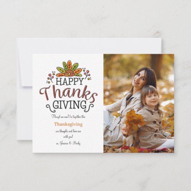 Happy Thanksgiving-Fotokarte Karte (Vorderseite)