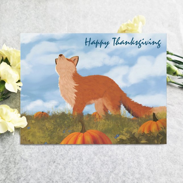 Happy Thanksgiving Fox Postkarte (Von Creator hochgeladen)