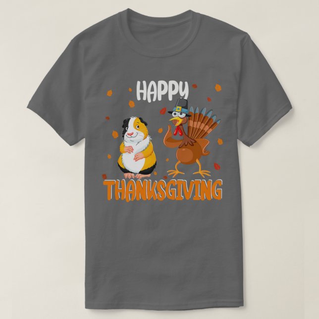Happy Thanksgiving Funny Guinea Pig T-Shirt (Design vorne)