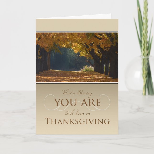 Happy Thanksgiving Geburtstag Feiertagskarte (Vorderseite)