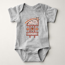 Happy Thanksgiving Gefühl gesegnet Retro-Zeichen Baby Strampler
