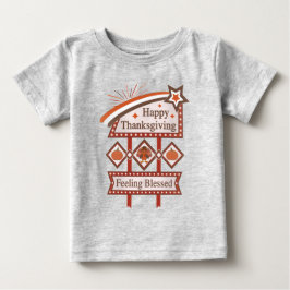 Happy Thanksgiving Gefühl gesegnet Retro-Zeichen Baby T-shirt