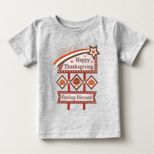 Happy Thanksgiving Gefühl gesegnet Retro-Zeichen Baby T-shirt